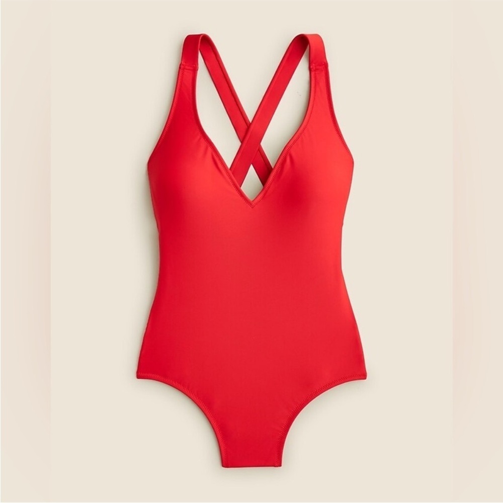 NET - J.CREW V-Neck Venetian Red Cross-back
One Piece Swimsuit 10DD
